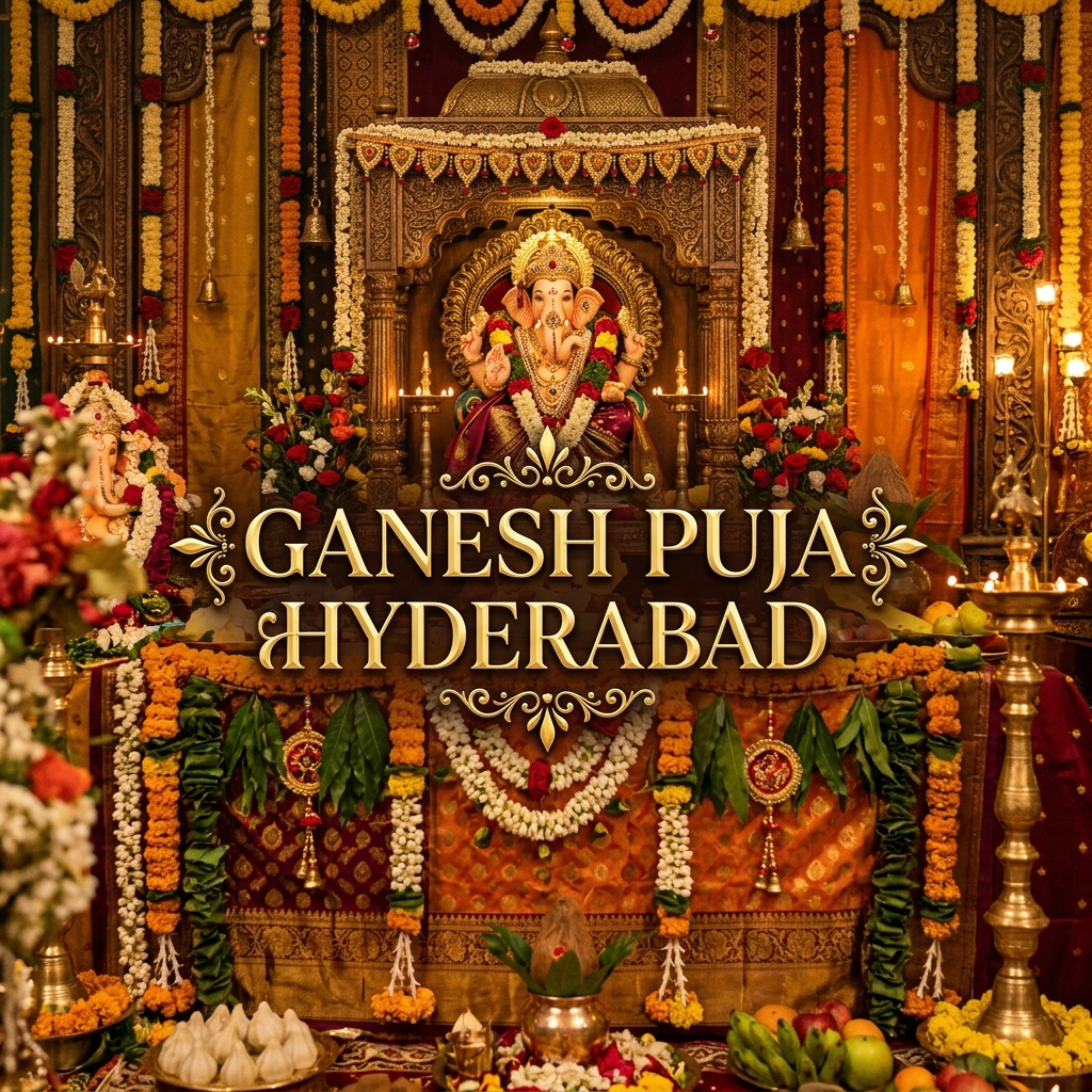Ganesh Puja setup for new beginnings in Hyderabad